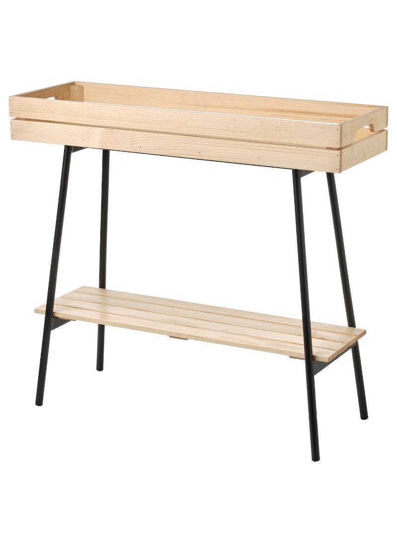 Plant Stand Pine Black 67 Cm
