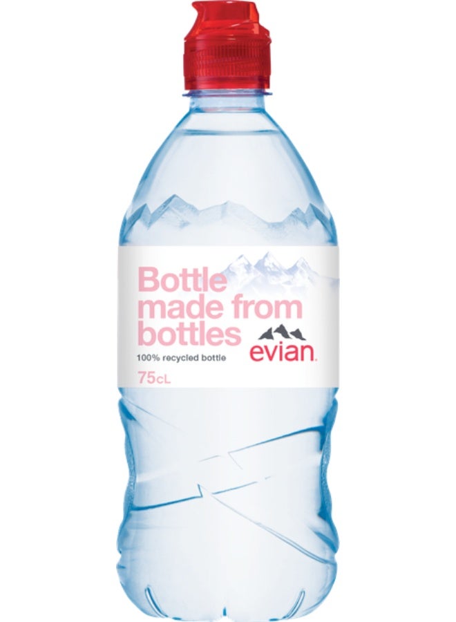 evian (Recycled Bottles) Natural Mineral Water 750ml Sportscap, Pack of 4 - Image 2
