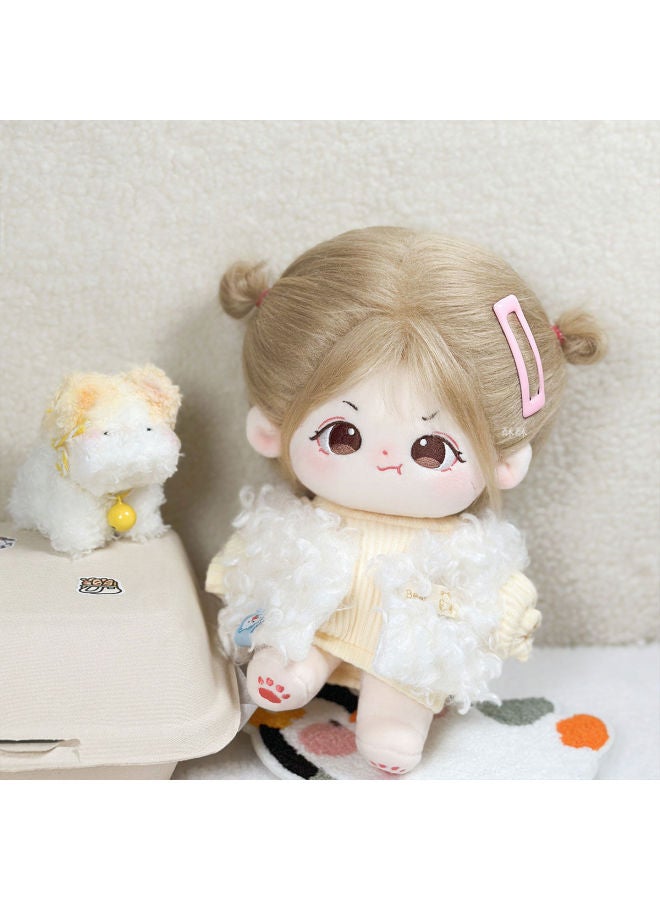 Cotton Doll Plush Doll Girl Doll 20cm Dashable Figure Doll For Girls Couple Girlfriend Gift RUAQ-Specifications:Boned (1 Random Skirt + Birth Certificate + Dressing Tool)-Color:Chestnut Naked Baby  - Image 2