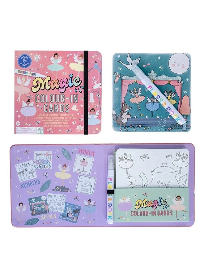 Floss & Rock Enchanted Water Pen & Cards | Magical No-Mess Coloring Activity for Kids, Reusable Water Reveal Cards, Travel-Friendly & Educational Fun