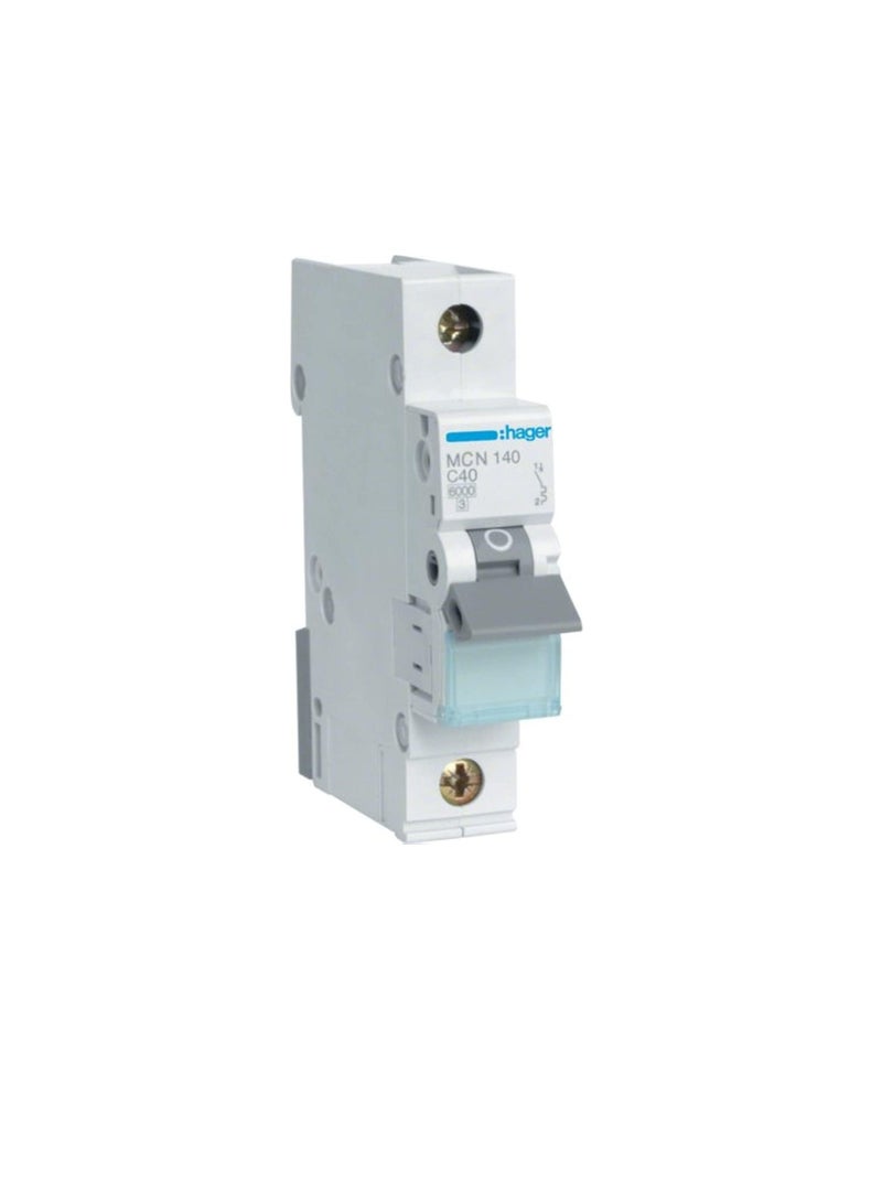 Hager Miniature Circuit Breaker 1 Pole 40A 