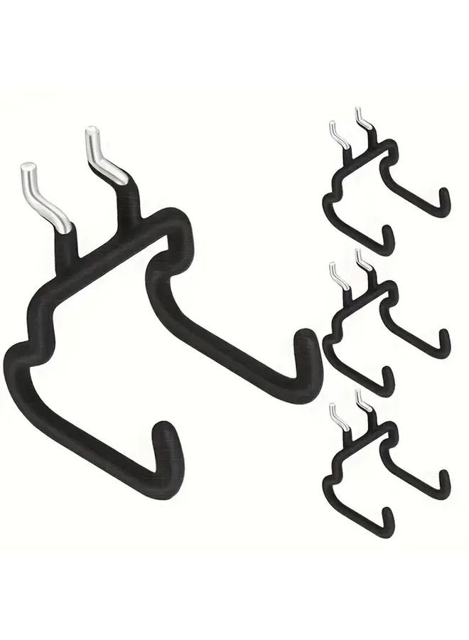 خطافات لوح الأظافر المعدنية الحديثة 4 قطع لتخزين وتعليق الأدوات في ورشة المرآب - Image 1