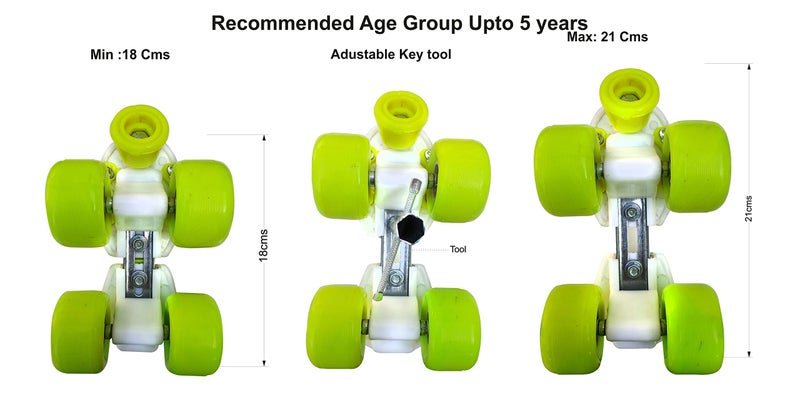 Jaspo Toddlers Baby Kids Junior Intact Adjustable Roller Skates Combo (Suitable for Age Group Up to 5 Years) (Derby Dolls Intact) (Yellow) - Image 5