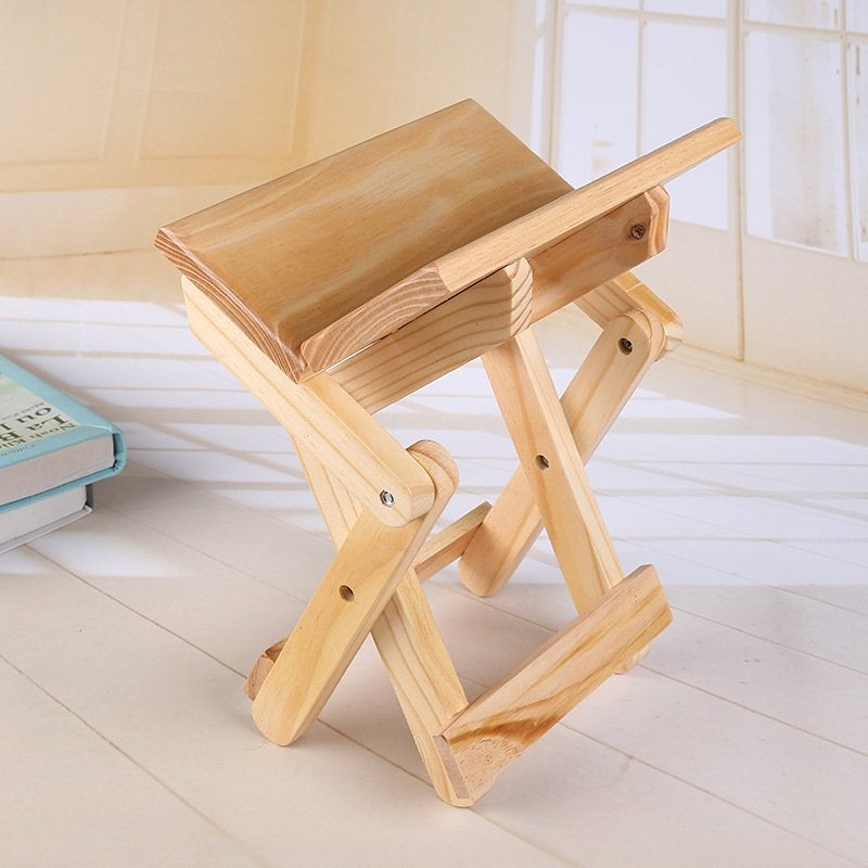 Matiko Natural Bamboo Folding Stool Bamboo Folding Stool Bamboo Shower Stool for Showers Shaved Legs and Foot Rest  - Image 3
