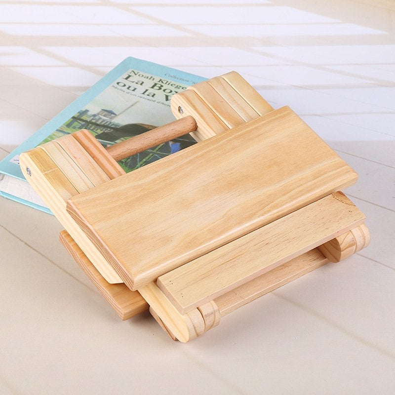 Matiko Natural Bamboo Folding Stool Bamboo Folding Stool Bamboo Shower Stool for Showers Shaved Legs and Foot Rest  - Image 4