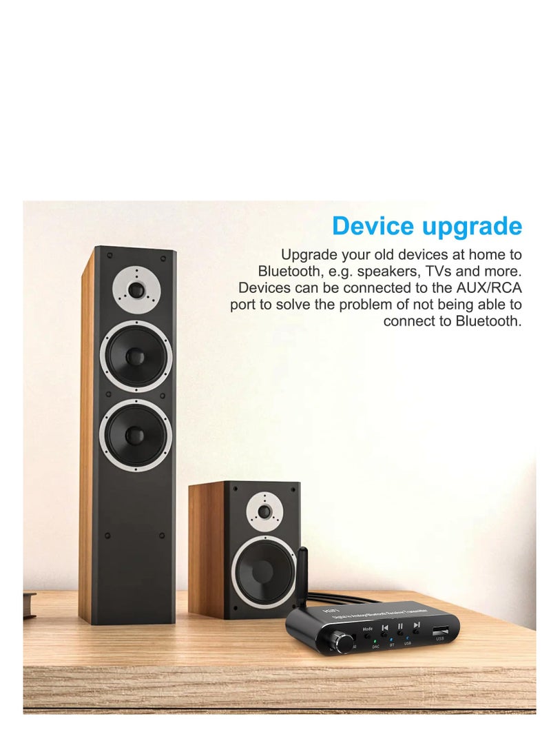 SYOSI محول صوت رقمي إلى تناظري مع جهاز استقبال بلوتوث 5.1، محول رقمي بصري إلى 3.5 مم DAC لاسلكي، محور إلى تناظري L/R RCA 3.5 مم للتلفزيون، الألعاب، مشغل الأقراص المضغوطة، MP3 - Image 3