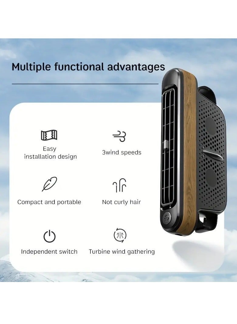 MUNTAQI Car Seat Cooling Fan, Portable USB Vehicle Fan , 3 Speed Strong Wind, Low Noise Car Front Seat Backseat Fans Recirculating Air Conditioning Fan for All Cars RV - Image 2