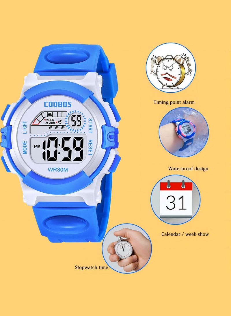 COOBOS 2 Pack Kids' Water Resistant Rubber Digital Watch - Image 2