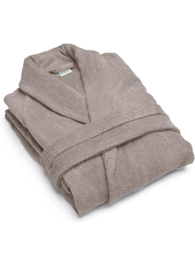 Cotton home Cotton Home Unisex Bathrobe - 100% Cotton Super Soft Highly Absorbent Lightweight Bathrobes for Women & Men - Ideal for Everyday Comfort & Relaxation Taupe  - Image 1