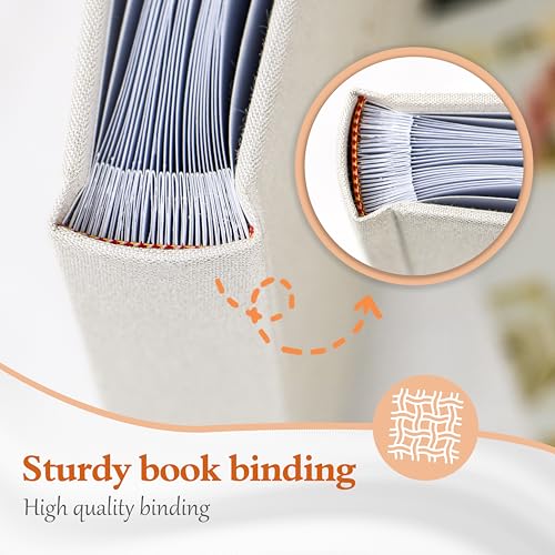 Holoary Baby Photo Album 4x6 100 Photos with Writing Area, 100 Pockets 4x6 Picture Album, Linen Fabric Cover Picture Book for Photos, Baby Photo Albums Hot Stamping Cover(Beige) - Image 4
