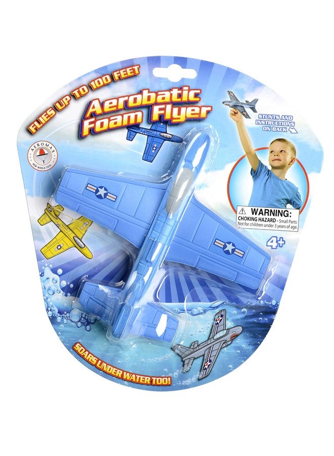 Aeromax Aerobatic Foam Flyer. Safe And Soft For Indoor & Outdoor Use. Soars Underwater Too! Blue Or Yellow (Colors May Vary) - Image 1