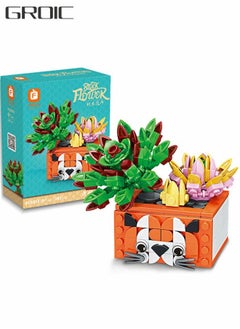GROIC 181PCS Plant Flower Building Block,Bonsai Model Creative DIY Simulation Succulent Flower Artificial Flowers  Botanical Building Brick Toys for Home Decoration,Kids Party Supplies, Birthday Favors  - Image 1