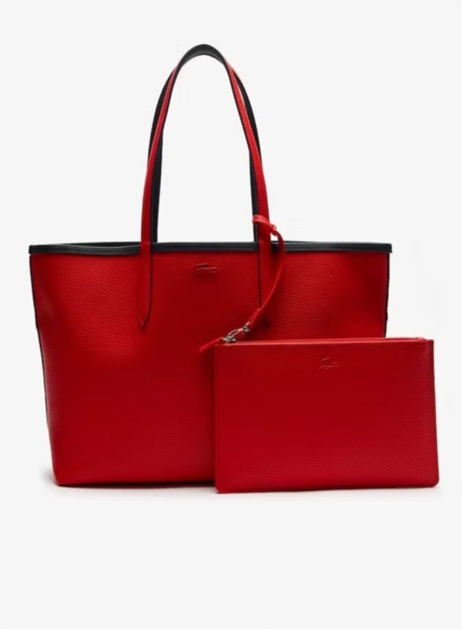 LACOSTE Lacoste Women's Double sided Two tone Large Capacity Handbag, Fashionable Multi functional, Black/Red  - Image 3