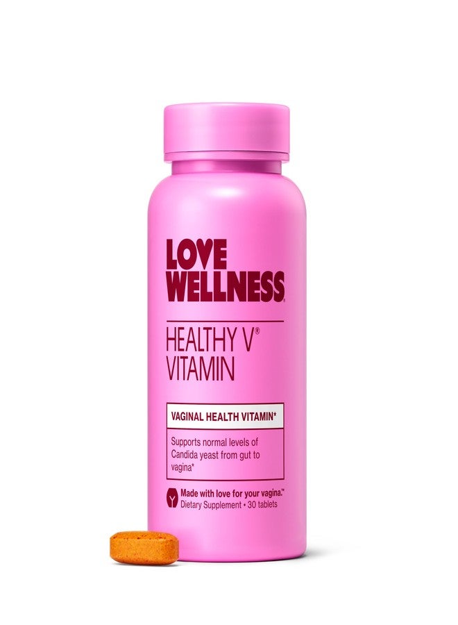 Love Wellness Healthy V Vitamin | Women's Vaginal Health Supplement | pH Balance, Gut Health & Immune Support Supplement | Balance of Candida Yeast with Turmeric, Garlic & Coconut Oil | 30 Count - Image 1