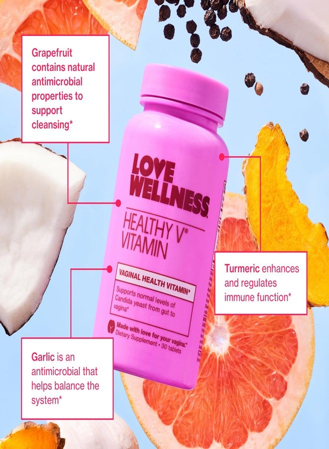 Love Wellness Healthy V Vitamin | Women's Vaginal Health Supplement | pH Balance, Gut Health & Immune Support Supplement | Balance of Candida Yeast with Turmeric, Garlic & Coconut Oil | 30 Count - Image 4