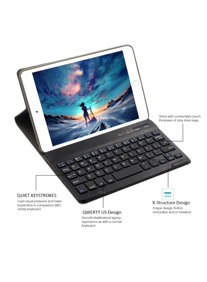 NIBEMINENT Protective Case Cover With Bluetooth Keyboard For Apple iPad Mini Black  - Image 3