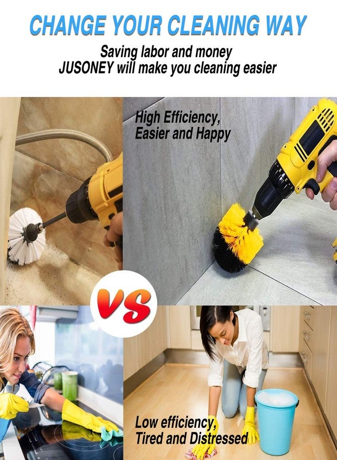 JUSONEY Drill Brush Scrub Pads 38 Piece Power Scrubber Cleaning Kit - All Purpose Cleaner Scrubbing Cordless Drill for Cleaning Pool Tile, Sinks, Bathtub, Brick, Ceramic, Marble, Auto, Boat - Image 2