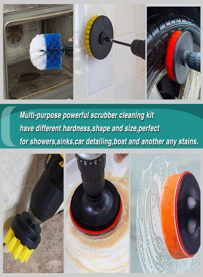 JUSONEY Drill Brush Scrub Pads 38 Piece Power Scrubber Cleaning Kit - All Purpose Cleaner Scrubbing Cordless Drill for Cleaning Pool Tile, Sinks, Bathtub, Brick, Ceramic, Marble, Auto, Boat - Image 3