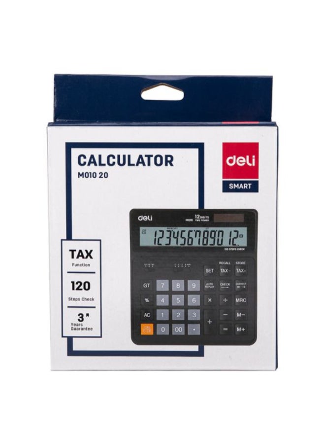 ديلي آلة حاسبة مكتبية 12 رقم ثنائية الطاقة بوظيفة حساب الضرائب أسود 3.1 × 15.5 × 16.7 سم 146365 - Image 2