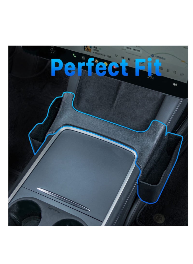SYOSI Center Console Side Organizer Compatible with Tesla Model 3 / Tesla Model Y 2021-2022, Tray Storage Box ABS Plastic and Flocking Materials - Image 5