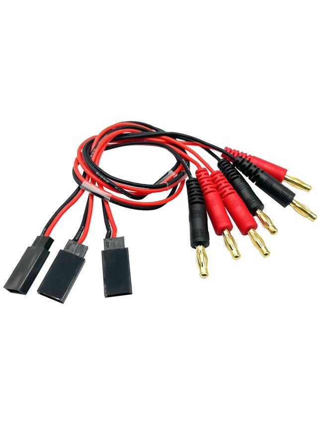 FLY RC 3Packs Futaba Style Receiver Plug to 4mm Banana Connector Battery Charge Lead Adapter 20awg 30cm 11.8inch Silicone Cable - Image 2