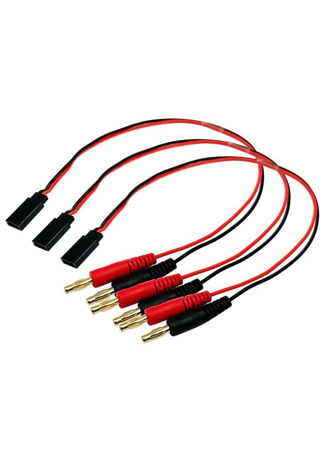 FLY RC 3Packs Futaba Style Receiver Plug to 4mm Banana Connector Battery Charge Lead Adapter 20awg 30cm 11.8inch Silicone Cable - Image 3