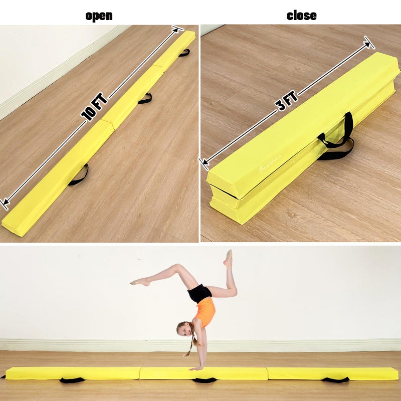 MARFULA 6 FT / 8 FT / 9 FT Folding Gymnastics Beam Foam Balance Floor Beam - Extra Firm - Suede Cover - Anti Slip Bottom with Carry Bag for Kids/Adults Home Use - Image 2