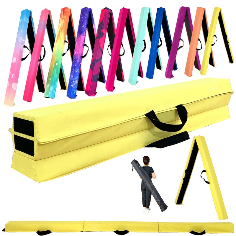MARFULA 6 FT / 8 FT / 9 FT Folding Gymnastics Beam Foam Balance Floor Beam - Extra Firm - Suede Cover - Anti Slip Bottom with Carry Bag for Kids/Adults Home Use - Image 1