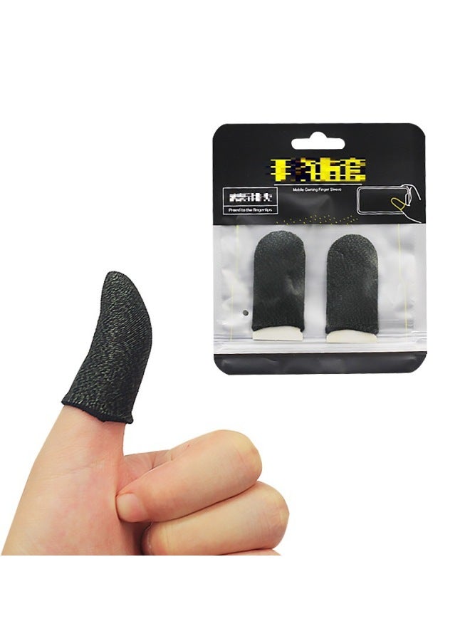 Finger Sleeves Hand Walking Carbon Fiber Silver Fiber Cloth Sweat-proof Walking Finger Gloves E-sports Gloves-Product Color:High Quality Carbon Fiber Pair (2 Pcs)  - Image 1