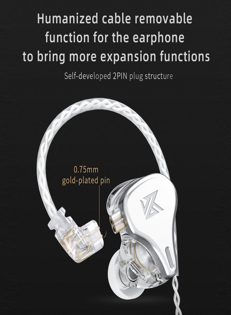 كي زد سماعات أذن سلكية KZ DQ6 مقاس 3.5 مم، سماعة أذن ديناميكية عالية الدقة للموسيقى، سماعة رياضية، كابل قابل للفصل ثنائي السنون بدون ميكروفون - Image 3
