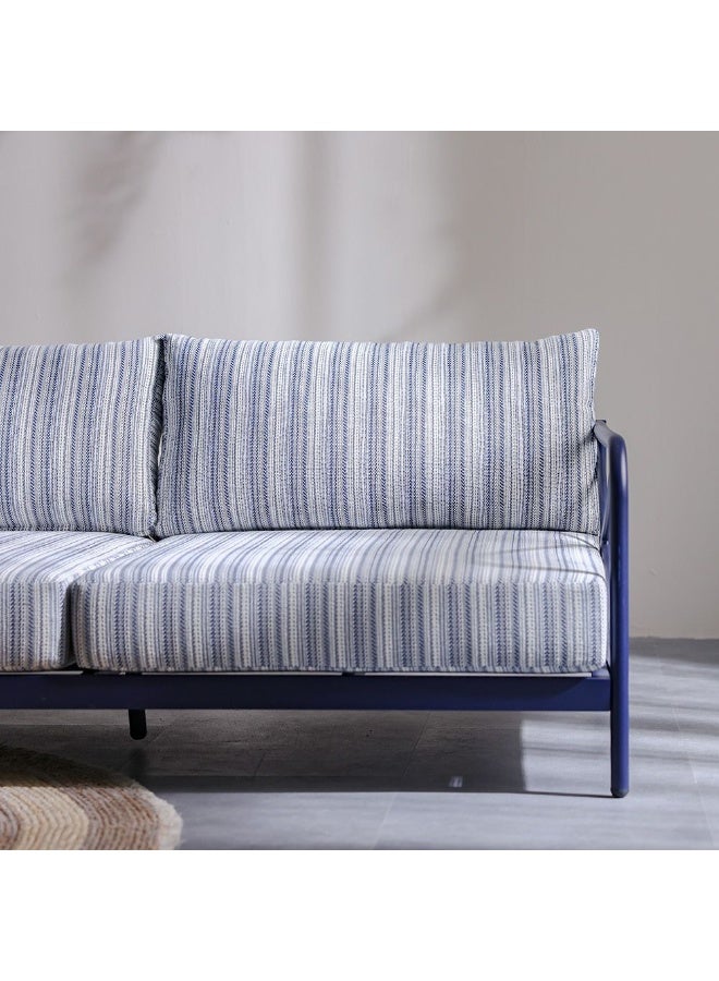 73Hours Kennet 3-Seater Outdoor Sofa Set | Aluminum Frame Garden Furniture | Modern Design Patio Sofaset | Outdoor Seating Table And Chairs For Lawn Garden-Dark Navy/Blue - Image 3