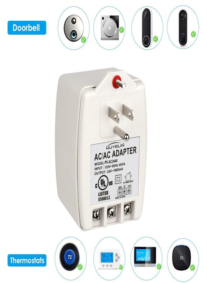 WUYELIN 24VAC 40VA Plug in Transformer,Doorbell Transformer Compatible with All of Doorbell，Nest, Ecobee, Sensi and Honeywell Thermostat - Image 2