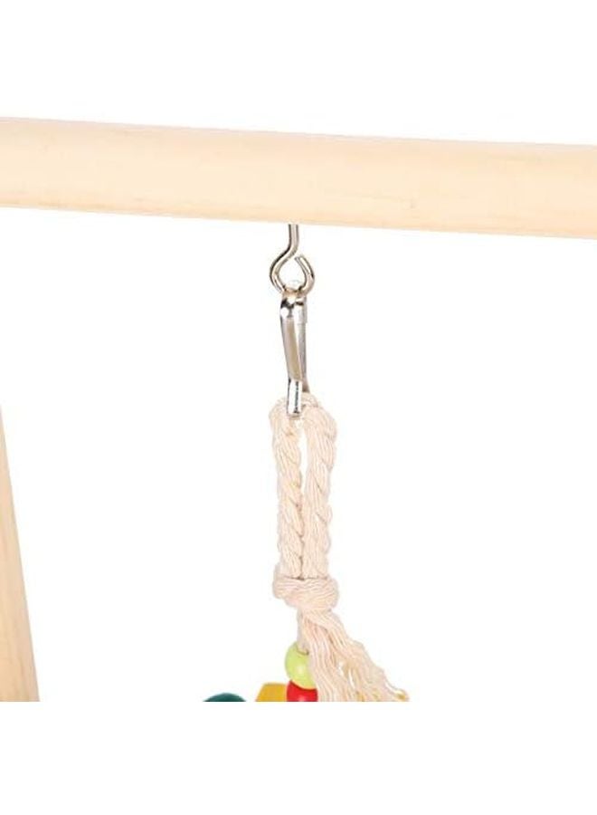 Parrot Playground Stand Solid Wood Perch with Swing Ladder Toys for Cockatiels Lovebirds Budgies - Image 3