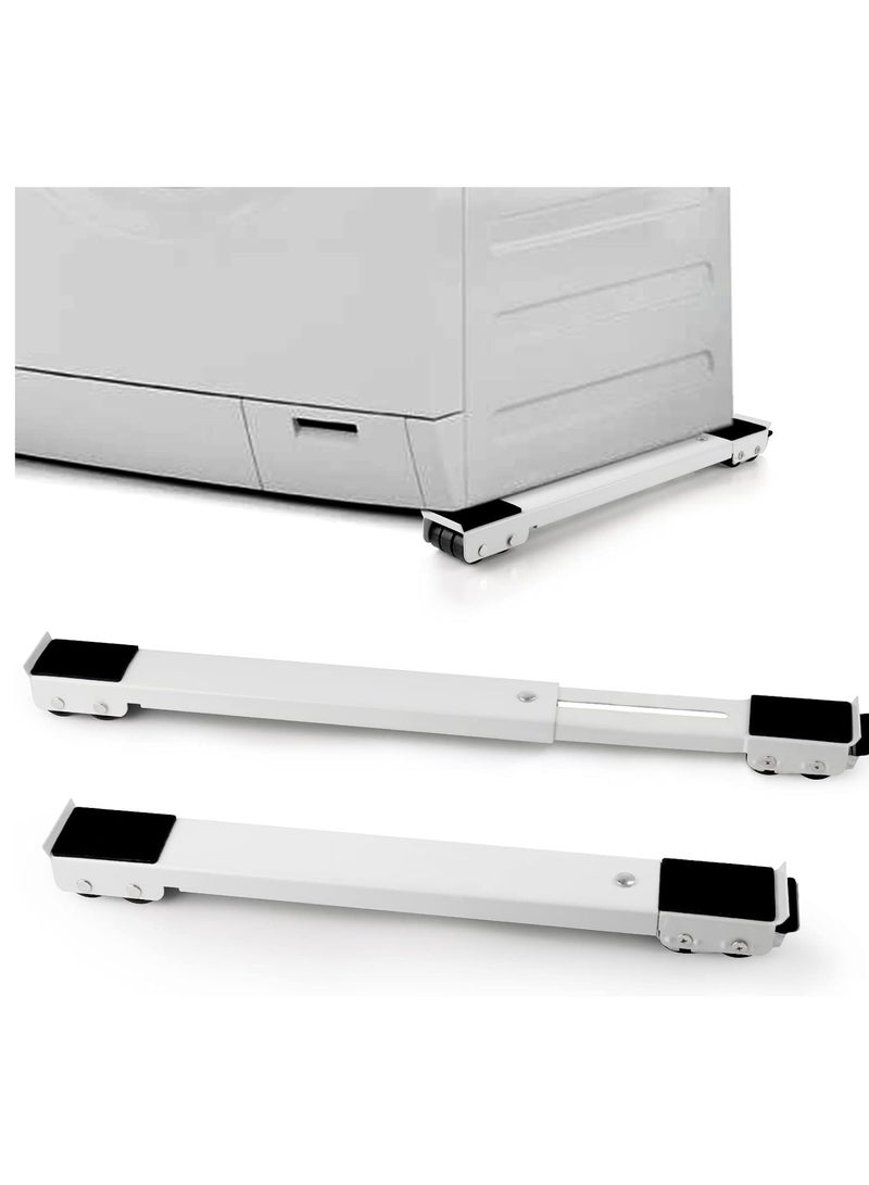 Furniture Dolly Mobile Roller, Extendable Appliance Rollers Mobile Washing Machine Base, Fridge Stand Moving Cart for Washing Machines, Refrigerators, Dryers, Dishwashers, White - Image 2