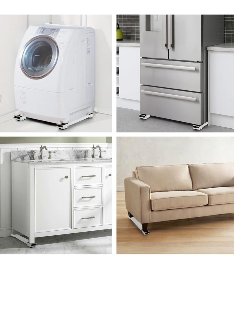 Furniture Dolly Mobile Roller, Extendable Appliance Rollers Mobile Washing Machine Base, Fridge Stand Moving Cart for Washing Machines, Refrigerators, Dryers, Dishwashers, White - Image 3