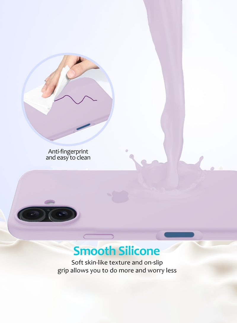 Wtech Apple iPhone 17 5G 2025 Luxury Premium Quality Liquid Silicone Case Cover (MCRPSN) - Lavender - Image 4