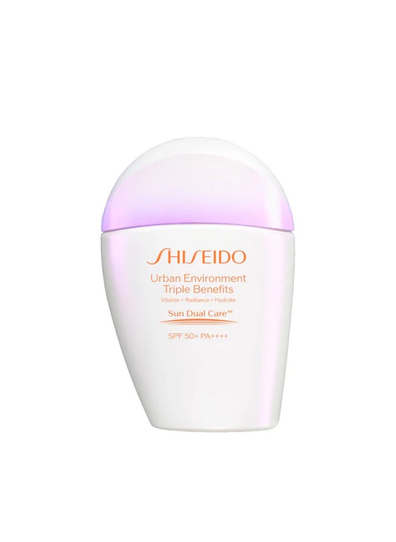 Shiseido SHISEIDO Urban Environment Triple Beauty Suncare Emulsion - SPF 50+, 30ml  - Image 1