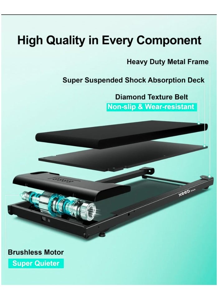Xeed Fitness - Fitness Xd 95 2.5 Hp Walking Pad Treadmill For Home & Office - No Installation Required, Space Saving Storage Under Bed/Sofa - Remote Control, Led Display-0-6 Kmph Speed 1 Year Warranty - Image 1