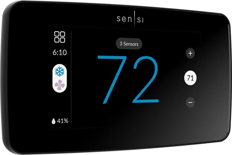 Emerson Sensi Touch 2 Smart Thermostat with Touchscreen Color Display, 100 Years of Expertise, Programmable, Wi-Fi, Data Privacy, Easy DIY, Works with Alexa, Energy Star Certified, ST76, C-Wire Required - Image 1