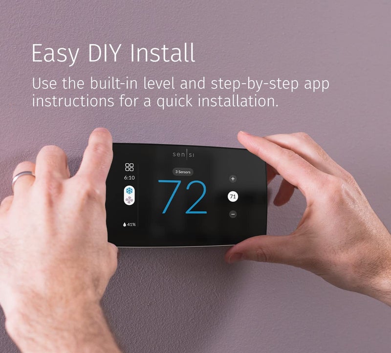 Emerson Sensi Touch 2 Smart Thermostat with Touchscreen Color Display, 100 Years of Expertise, Programmable, Wi-Fi, Data Privacy, Easy DIY, Works with Alexa, Energy Star Certified, ST76, C-Wire Required - Image 5