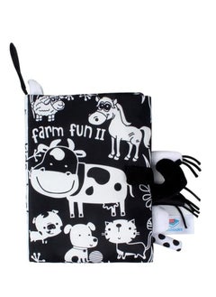KASTWAVE Baby Safety Nontoxic 3D Cloth Book Black and White Cow Farm Pattern Soft Early Education Identify Toys Gifts for 1 2 3 Years Old Toddlers Boys Girls Newborns  - Image 1