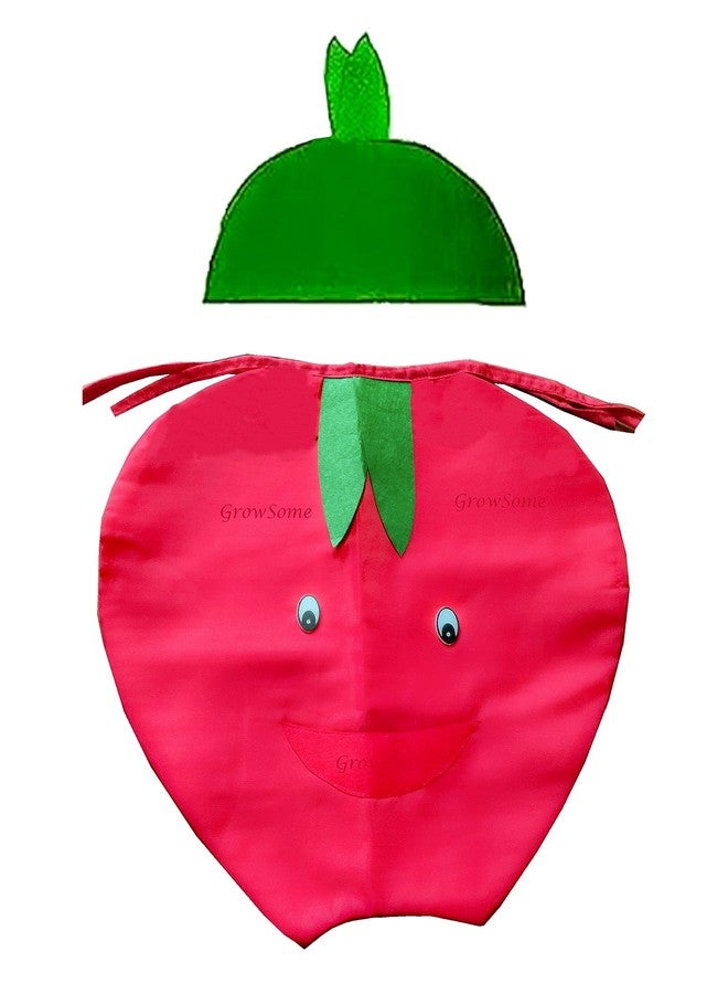 The GrowSome Polyester Apple Fruit Costume For Kids| Fruit Shape Cutout For Childs| Fruits And Vegetables Costume For Babies| Healthy Fruits Dress For Kids (Jumpsuit Not Include) (2-4 Years), Red - Image 3