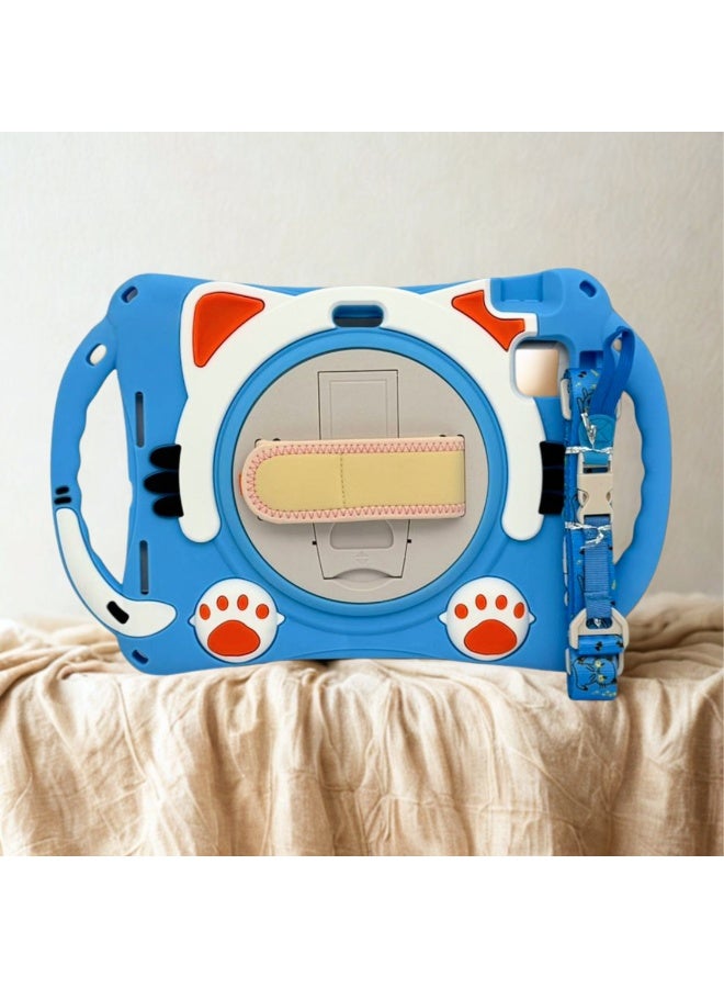 Cat - Cot Kids Cat-Themed Shockproof Case for iPad 11 Pro 2022 - Durable, 360° Rotating Stand & Adjustable Strap - Image 2
