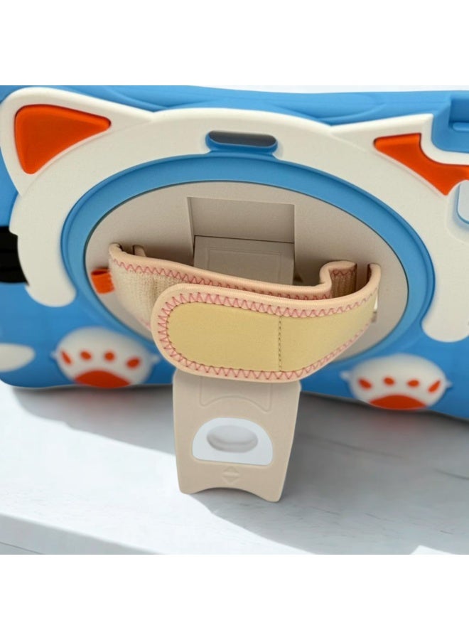Cat - Cot Kids Cat-Themed Shockproof Case for iPad 11 Pro 2022 - Durable, 360° Rotating Stand & Adjustable Strap - Image 5