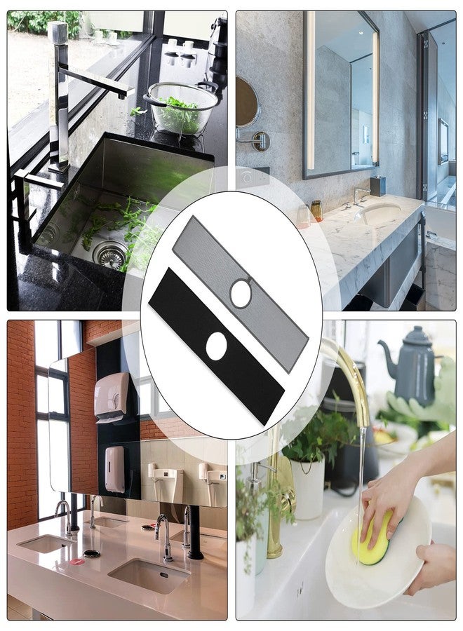 Bimkole 2 PCS Faucet Absorbent Mat, Kitchen Faucet Sink Splash Guard Wraparound Cloth Pads Sink Splash Absorbent Pad for Kitchen Bathroom Faucet Counter Sink, Black Grey, 18.5 x 4 Inches - Image 4
