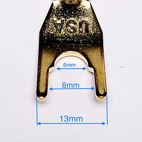 CNCESS CESS-031L Fork Spade Plug to Binding Post & Banana Female Jack Adapter Cable, 12 AWG Tinned Copper Wire, 6 Inches (Large Spade) - Image 5