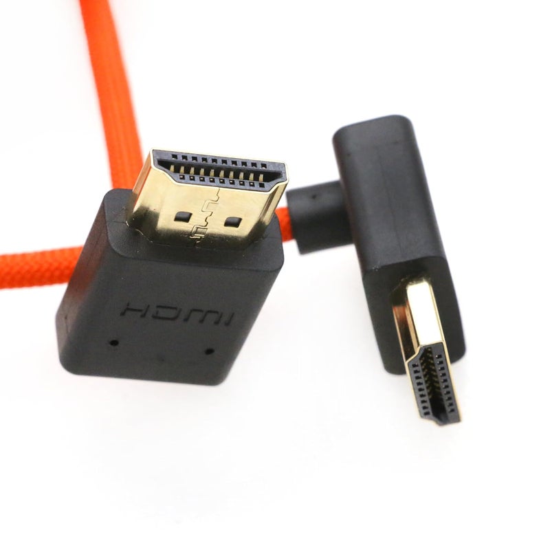 اس زد ار ام سي سي كابل 8K HDMI إلى HDMI بزاوية علوية وسفلية فائق السرعة ملفوف مضفر للكاميرا Z Cam E2 Sony FX6 FX9 Canon EOS C70 C300 Portkeys BM5 Atomos Ninjav V Shogun Monitor - Image 4