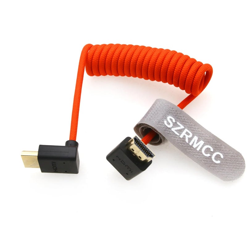 اس زد ار ام سي سي كابل 8K HDMI إلى HDMI بزاوية علوية وسفلية فائق السرعة ملفوف مضفر للكاميرا Z Cam E2 Sony FX6 FX9 Canon EOS C70 C300 Portkeys BM5 Atomos Ninjav V Shogun Monitor - Image 2