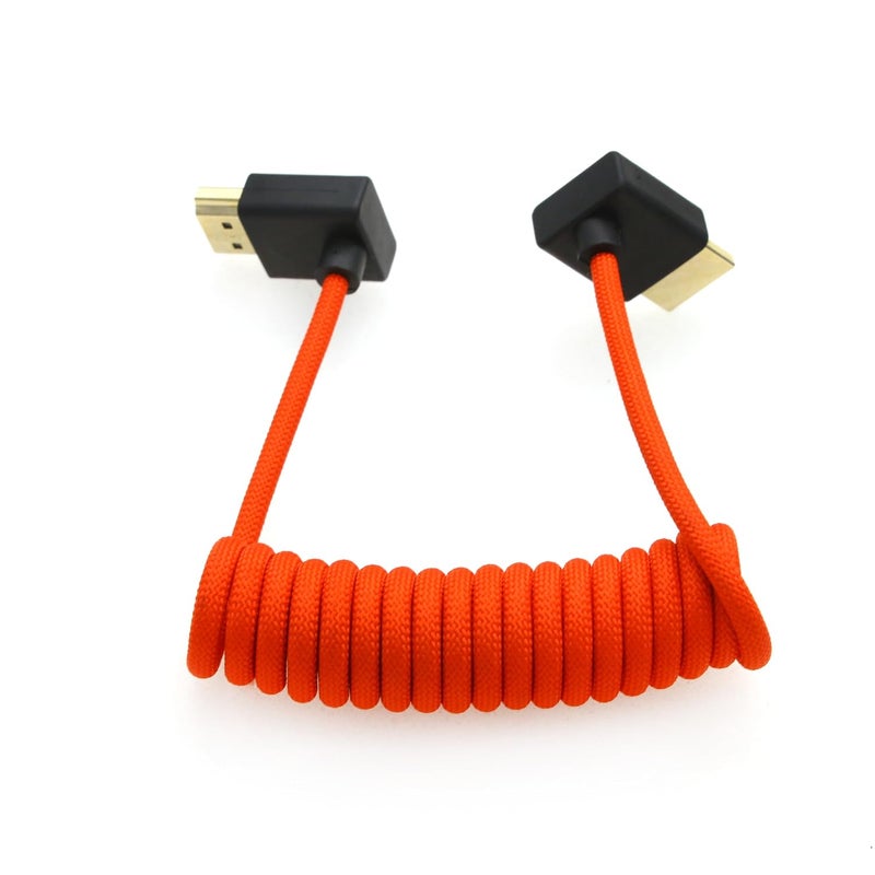 اس زد ار ام سي سي كابل 8K HDMI إلى HDMI بزاوية علوية وسفلية فائق السرعة ملفوف مضفر للكاميرا Z Cam E2 Sony FX6 FX9 Canon EOS C70 C300 Portkeys BM5 Atomos Ninjav V Shogun Monitor - Image 3