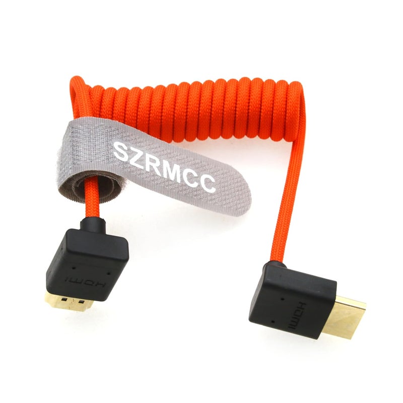 اس زد ار ام سي سي كابل 8K HDMI إلى HDMI بزاوية علوية وسفلية فائق السرعة ملفوف مضفر للكاميرا Z Cam E2 Sony FX6 FX9 Canon EOS C70 C300 Portkeys BM5 Atomos Ninjav V Shogun Monitor - Image 5